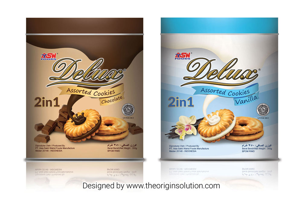 Delux Assorted Cookies Tin Packaging Design