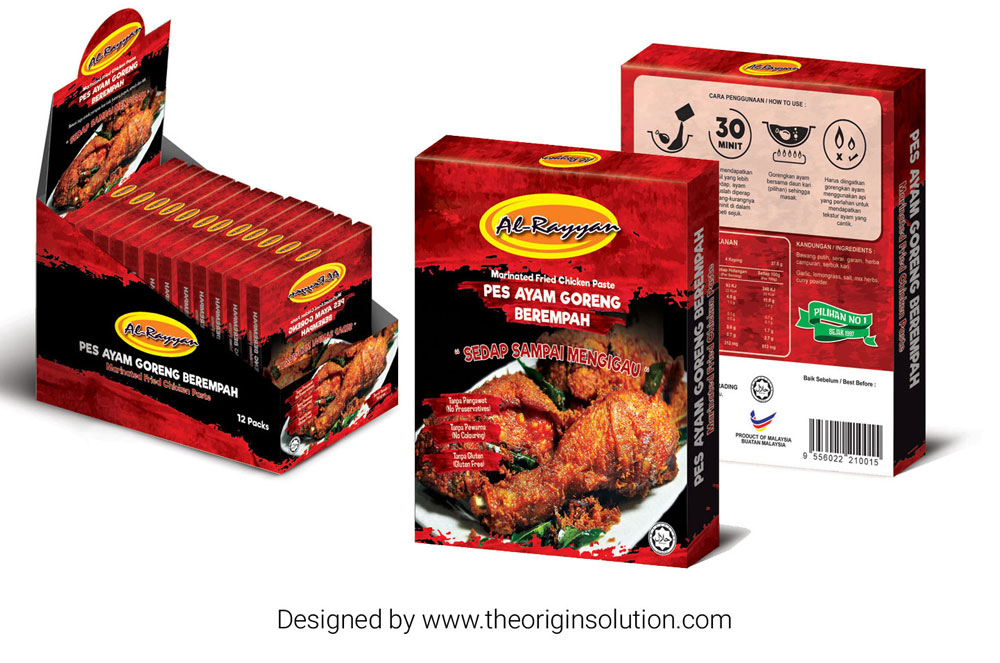 Pes Ayam Goreng Berempah Paper Box Design