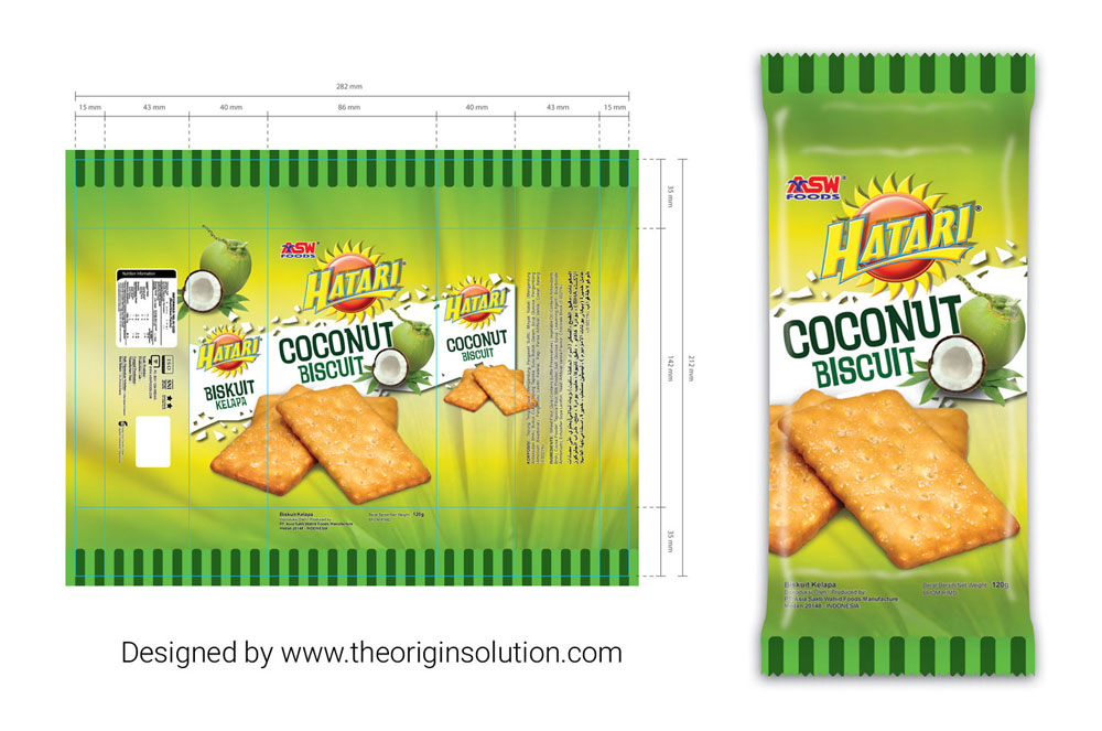 Hatari Coconut Biscuit Packaging Design