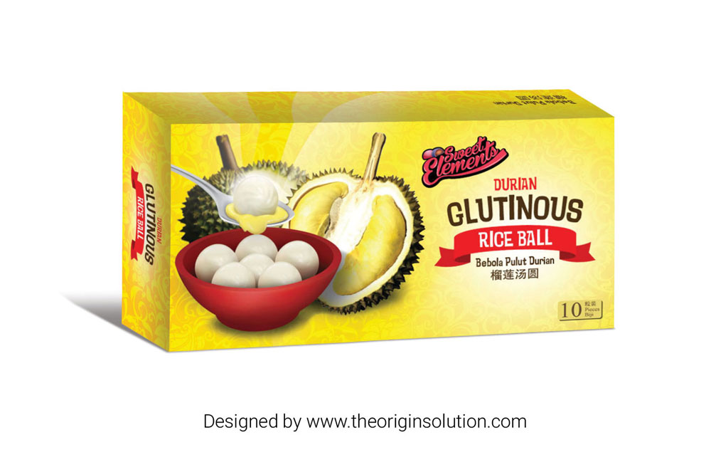 Durian Glutinous Rice Ball Paper Box Packaging Design