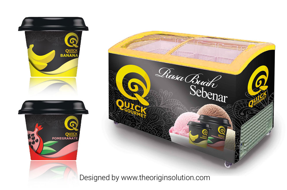 Ice Cream Packaging Design with Fridge Cover Design