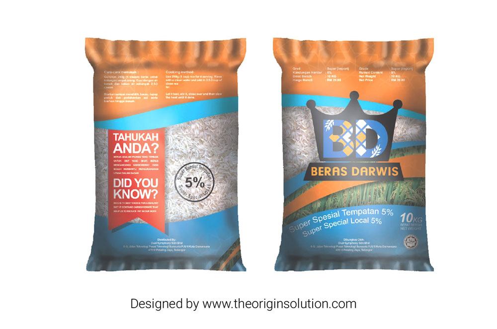 Beras / Rice Plastic Bag Packaging Design