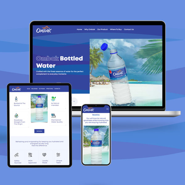 Website for Bottled Water Manufacturer